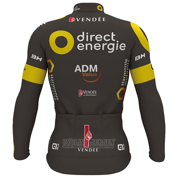 2017 Cycling Jersey Direct Energie Ml Vede Militare Long Sleeve and Bib Tight
